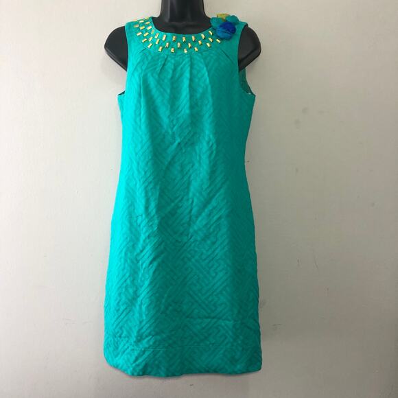 Taylor Women's Green Sleeveless Sheath Dress 6 - Picture 7 of 7